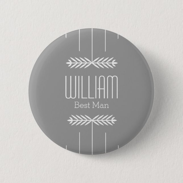 Custom Name Best Man 2 Inch Round Button (Front)