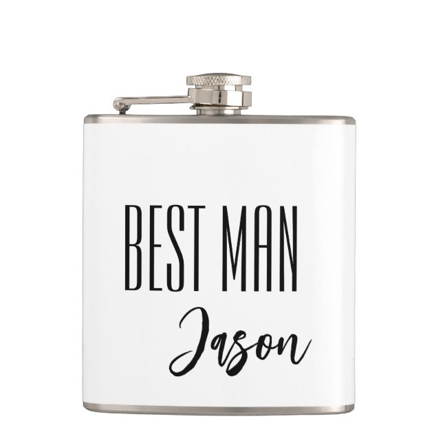 Custom Name Best Man Flask (Front)