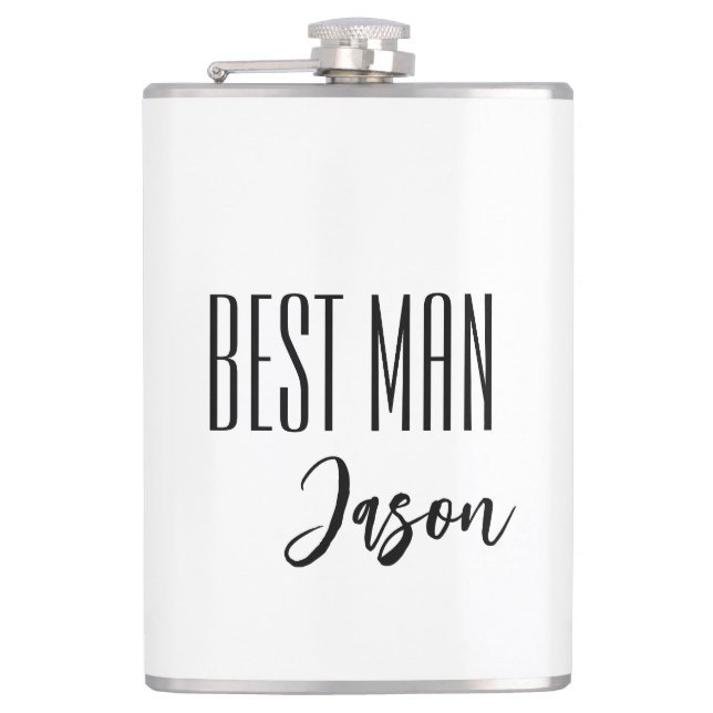 Custom Name Best Man Flask (Front)