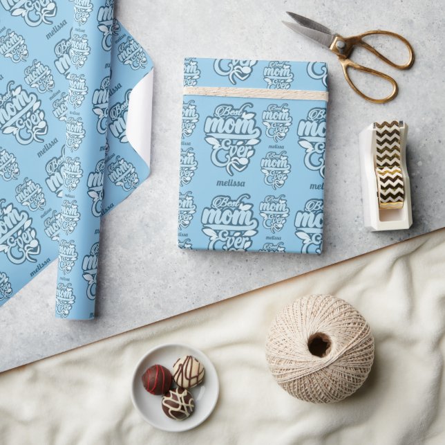 Custom Name "Best Mom Ever" Wrapping Paper (Crafts)