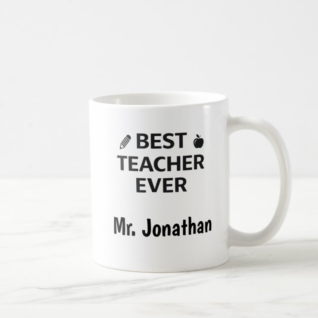 Custom Name Best Teacher Ever Coffee Mug Gift (Droite)