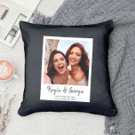 Custom Name Bestie Photo Friends Sisters BFF Fun Throw Pillow<br><div class="desc">Make friendship sparkle! This pillow is guaranteed to turn heads and steal the show on any couch. Go ahead, turn memories into snuggles and say "BFFs forever" in every nap! ✨ Simple, modern, and fun throw pillow with your photo in a white frame overlay and a trendy handwritten script typography...</div>