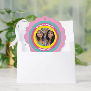 Custom name besties friends giry paper Ornament Card