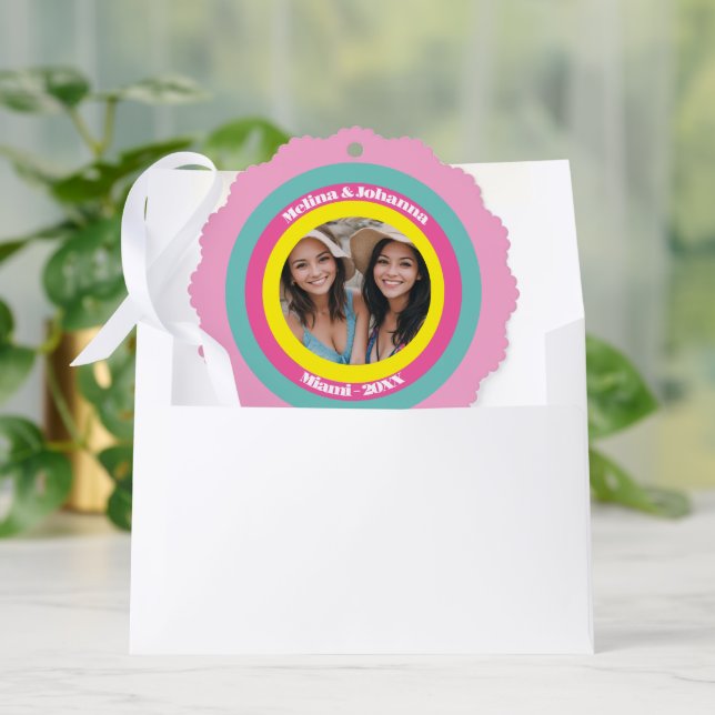 Custom name besties friends giry paper Ornament Card (Envelope)