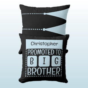 Custom name big brother blue throw pillow