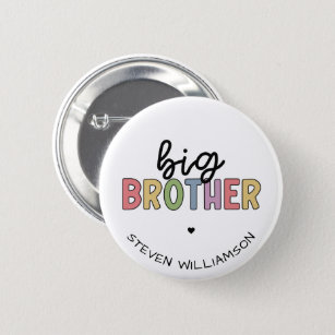 Custom Name Big Brother Cute Personalized 2 Inch Round Button