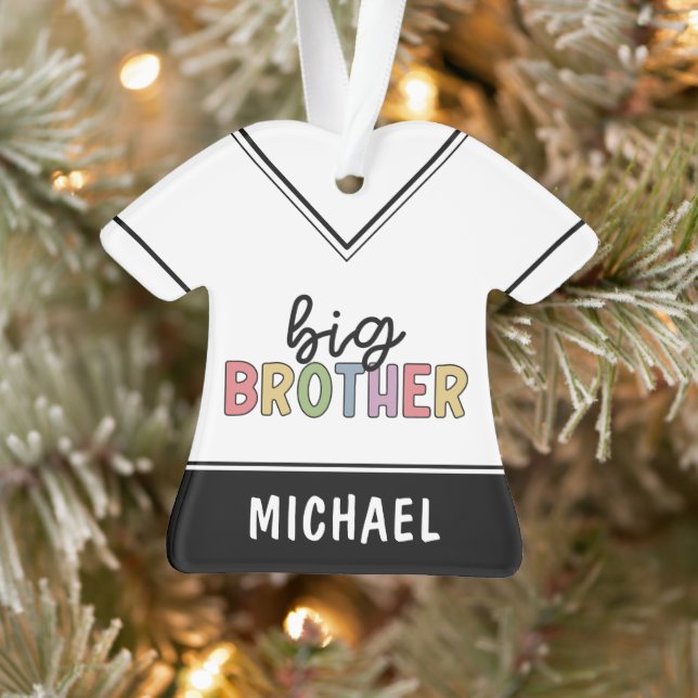 Custom Name Big Brother Cute Personalized Ornament (Tree)