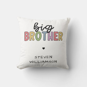 Custom Name Big Brother Cute Personalized Throw Pillow