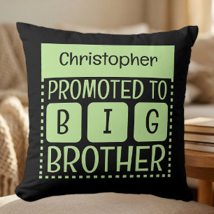 Custom name big brother green throw pillow