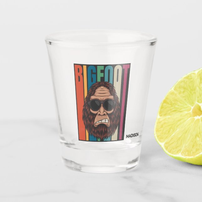 Custom Name Bigfoot Shot Glass (Front)