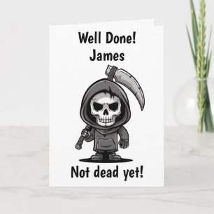 Custom Name Birthday Grim Reaper Card