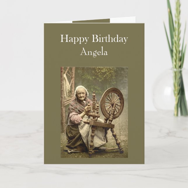 Custom Name Birthday Humour Vintage Spinning Class Card (Front)