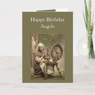 Custom Name Birthday Humour Vintage Spinning Class Card