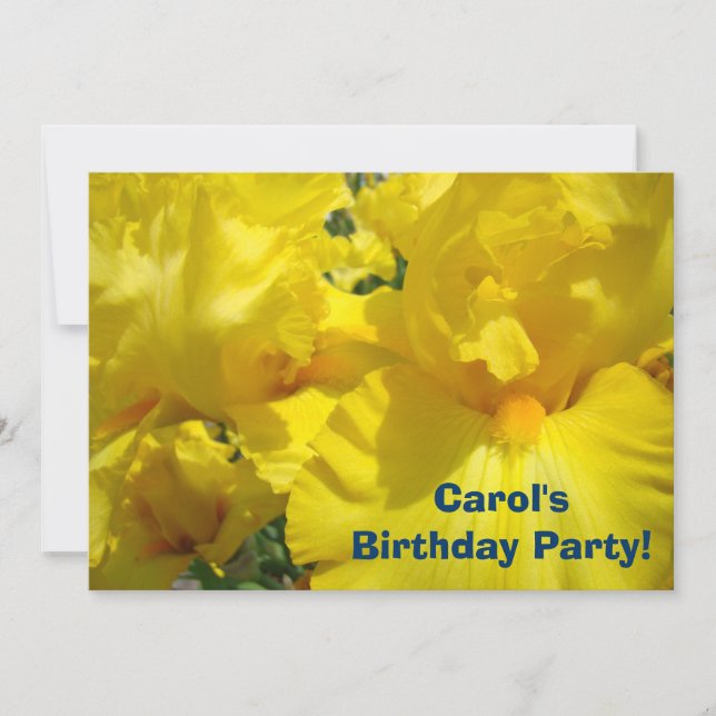 Custom Name Birthday Party! Invitations Irises (Front)