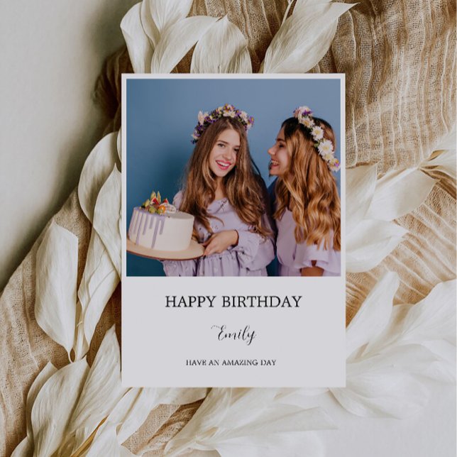 Custom Name Birthday Photo Card for Friend (Custom Name Birthday Photo Card for Friend)