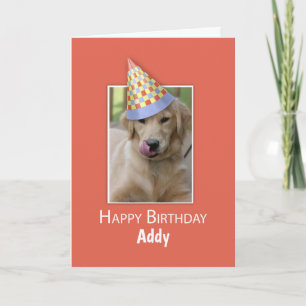 Custom Name Birthday to Dog Humour Funny Hat Card