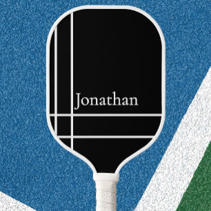 Custom name black and white pickleball paddle