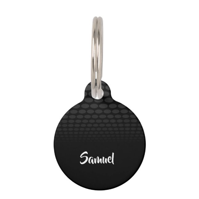 Custom name black circles fading pet tag (Front)