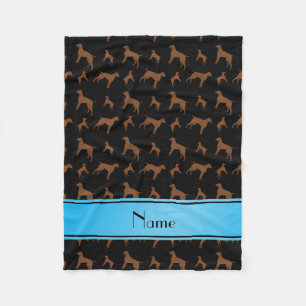 Custom name black German shorthaired pointer dogs Fleece Blanket