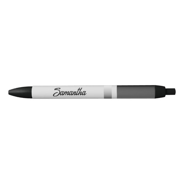 Custom name black gradient stripes black ink pen (Front)