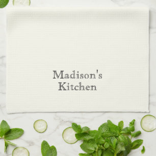 Custom Name black ivory family business bakery Kitchen Towel
