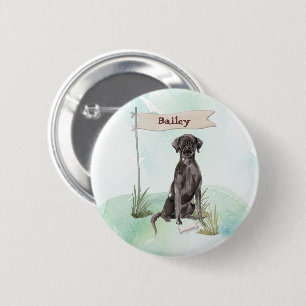 Custom Name Black Lab Pet Dog 2 Inch Round Button
