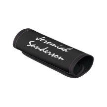 Custom Name BLACK Luggage Handle Wrap V12