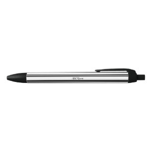 Custom Name Black Pattern Elegant Stylish Pen