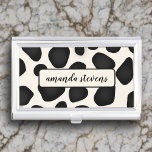Custom Name Black Typography Abstract Pattern   Business Card Holder<br><div class="desc">Organize your professional essentials with our Blush Pink & Black Pattern Stylish Monogrammed Business Card Case. Elevate your networking game with this chic and personalized case,  merging style with functionality in one elegant accessory!</div>