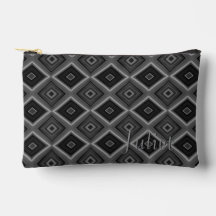 Custom Name Black White Grey Diamond Geometric