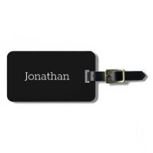 Custom Name Black White Luggage Tag Travel