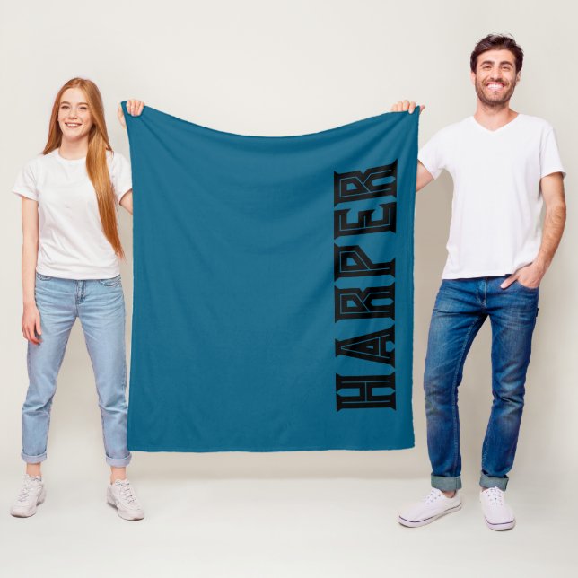 Custom Name Blanket, Personalized Retro Throw  Fleece Blanket (In Situ)