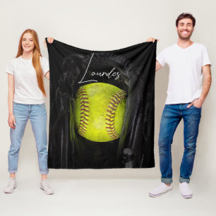 Custom Name Blanket Softball Blanket Throw For Gir
