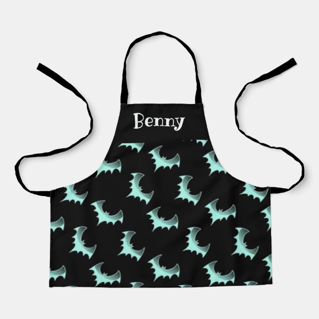 Custom name blue bats apron (Front)