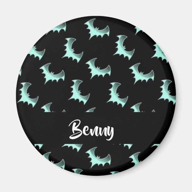 Custom name blue bats magnet (Front)