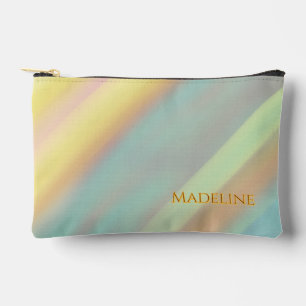 Custom Name Blue Green Coastal Beach Accessory Pouch