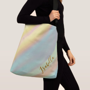 Custom Name Blue Green Coastal Crossbody Bag