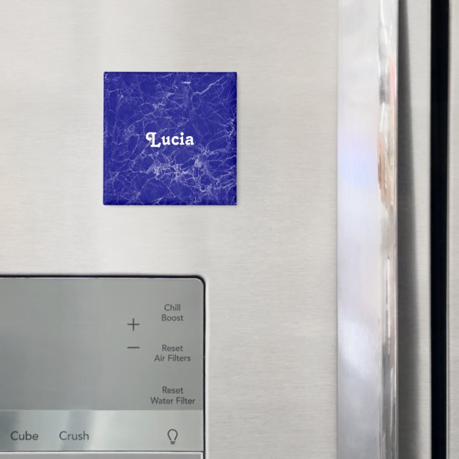 Custom name blue marble pattern magnet (In Situ (Fridge))