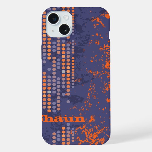 Custom name blue orange surf style case (Back)