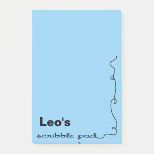 Custom Name Blue Scribble Pad Post-it Notes