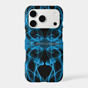 Custom Name Blue Smoke Symmetrical Black