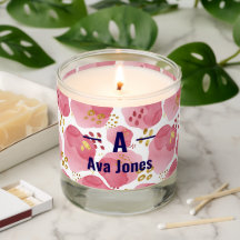 Custom Name Blush Pink Scented Jar Candle