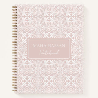 Custom Name Blush Rose Vector Pattern Journal