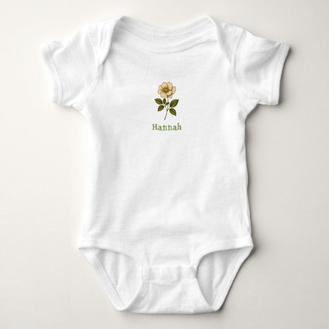 Custom Name Boho Flower Baby Gift Bodysuit (Front)