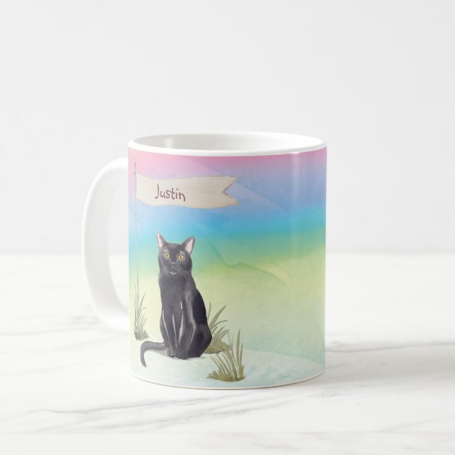 Custom Name Bombay Cat Pet Coffee Mug (Front Left)