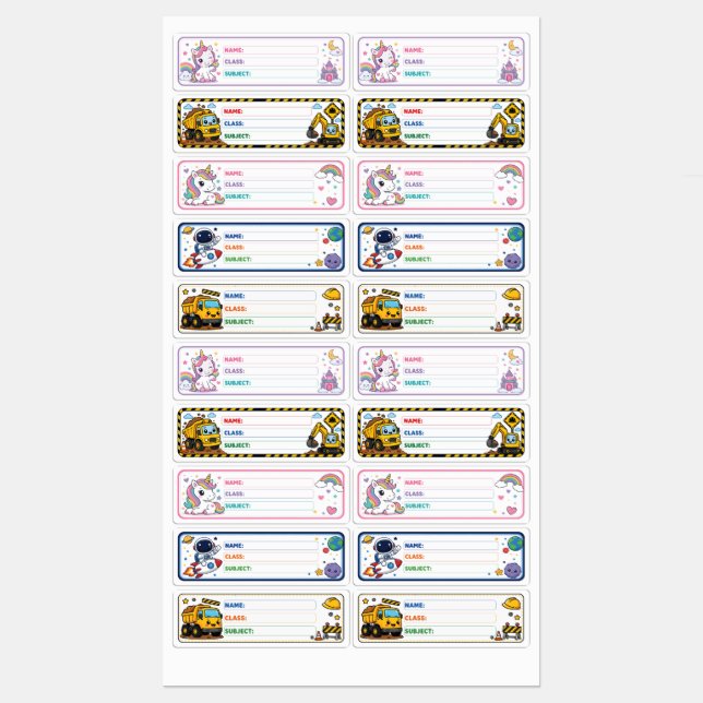 Custom Name Book with Cute Characters (Sheet)