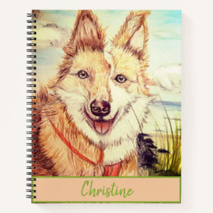 Custom Name Border Collie Dog Sketch Notebook