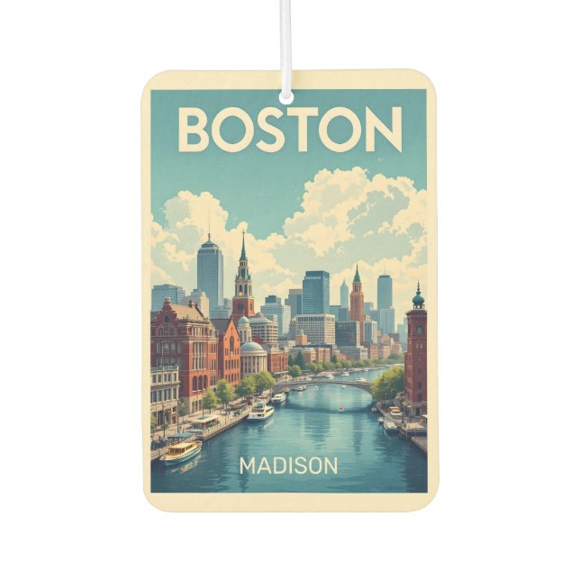 Custom Name Boston Massachusetts Air Freshener (Front)
