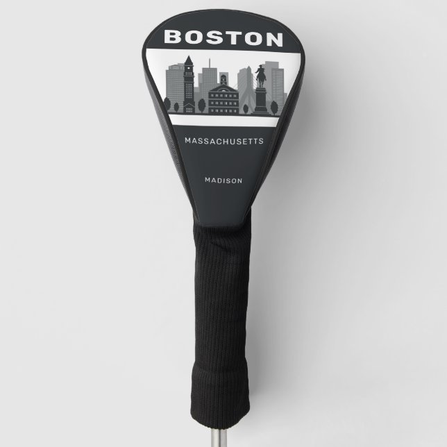 Custom Name Boston Massachusetts Golf Head Cover (Front)