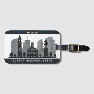 Custom Name Boston Massachusetts Luggage Tag